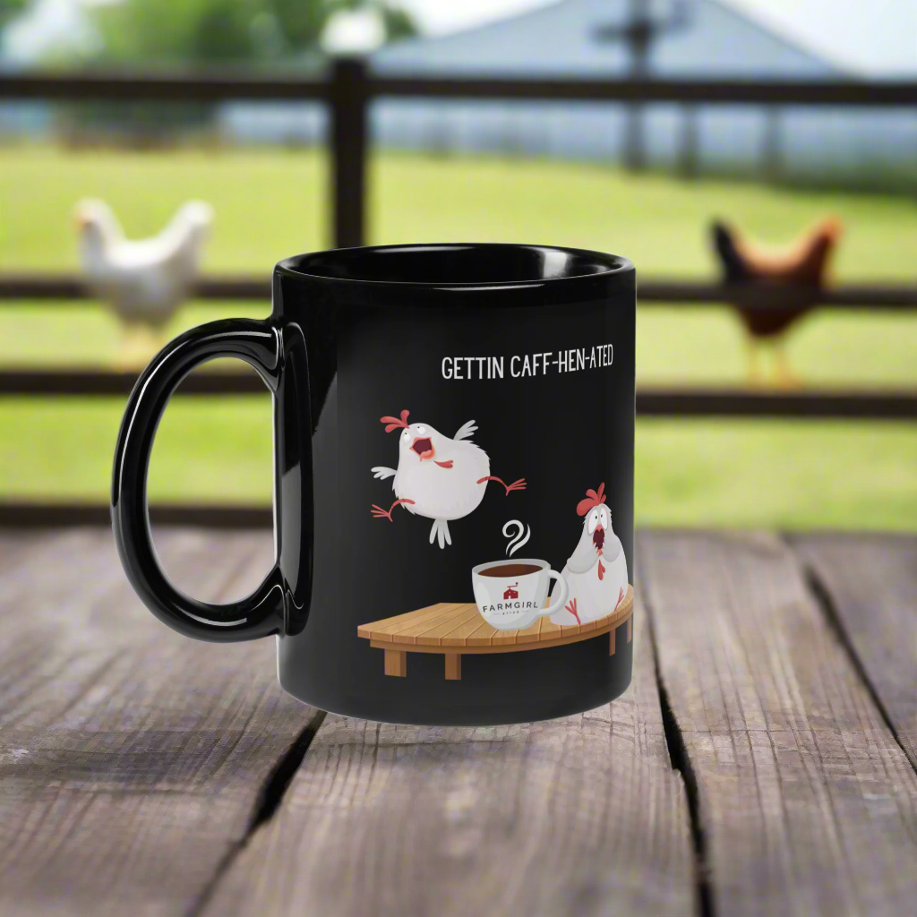 Gettin Caff-HEN-ated / Black Glossy Mug