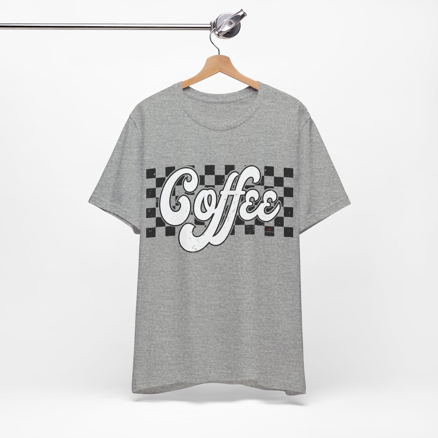 Checkered Retro COFFEE  Short Sleeve Tee