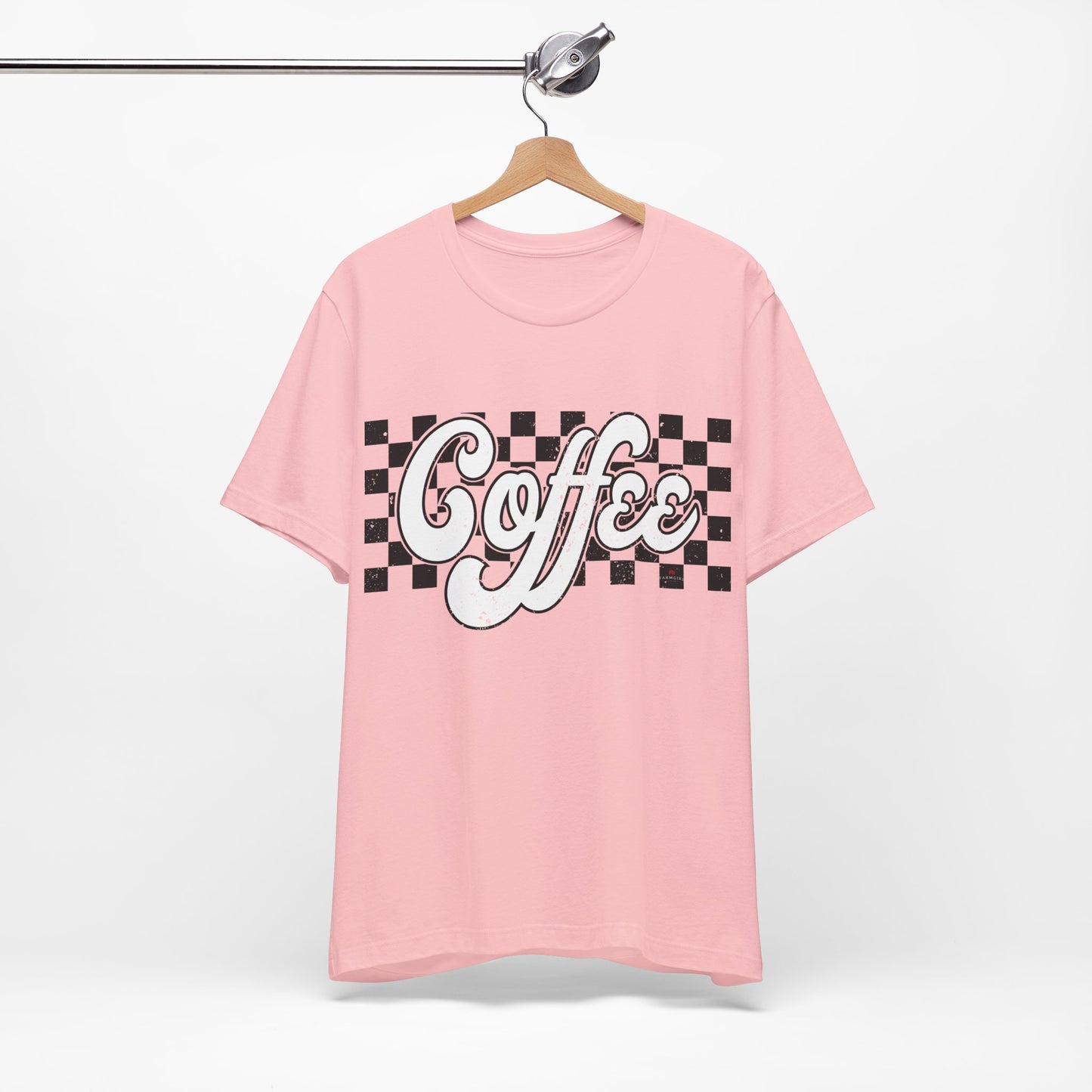 Checkered Retro COFFEE  Short Sleeve Tee