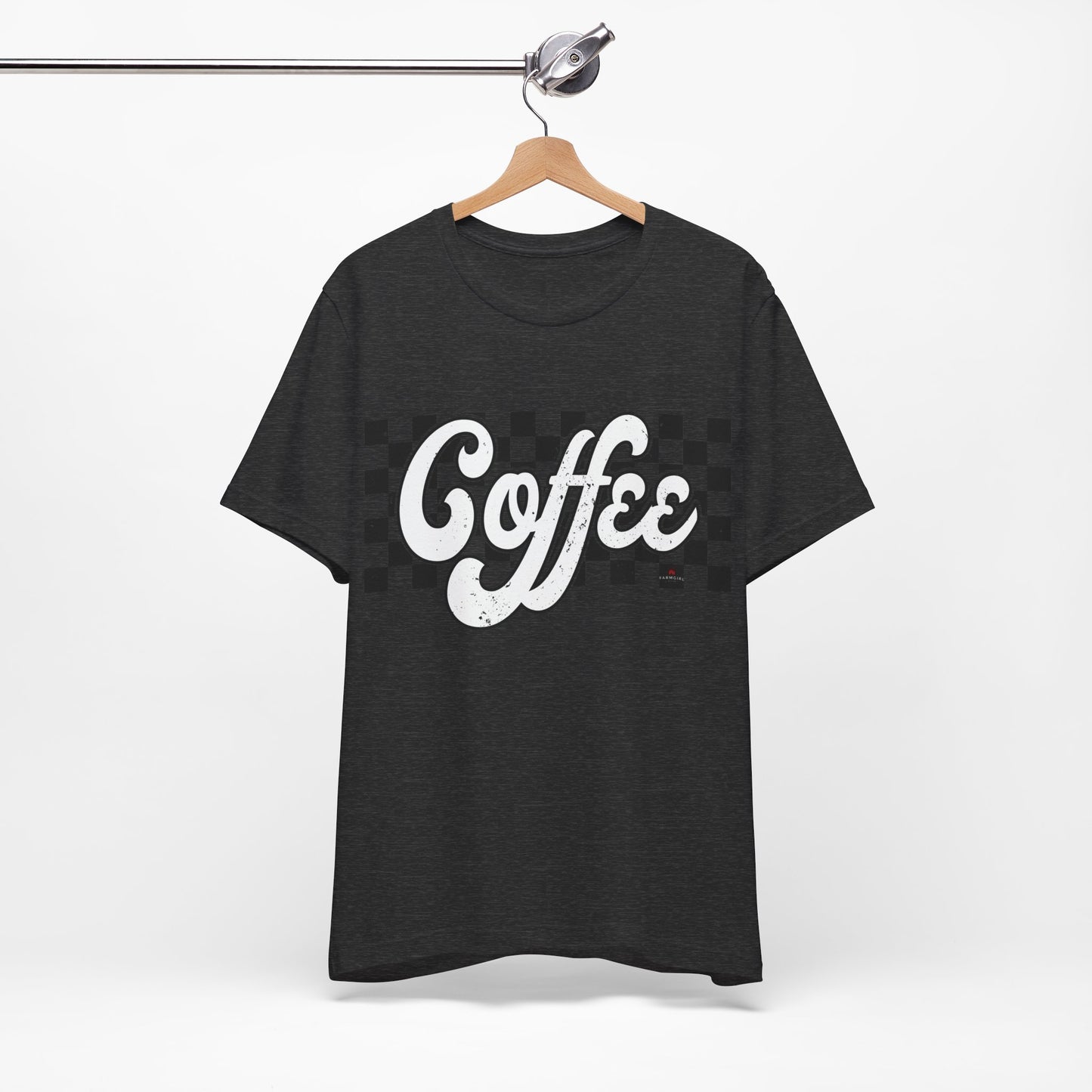 Checkered Retro COFFEE  Short Sleeve Tee