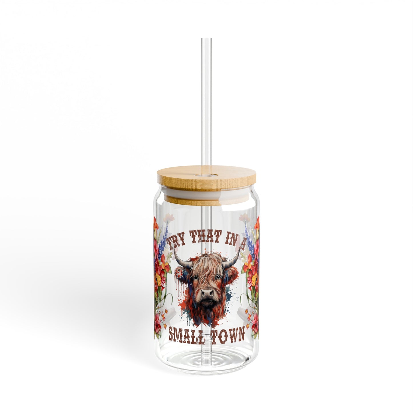 Try That in a Small Town Boots Glass Can, 16oz