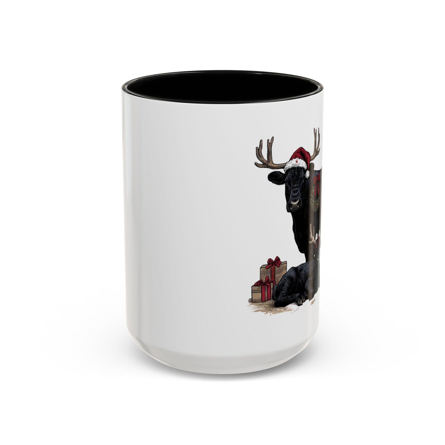 Coffee Mug - Angus Cow and Calf Christmas Holiday Design