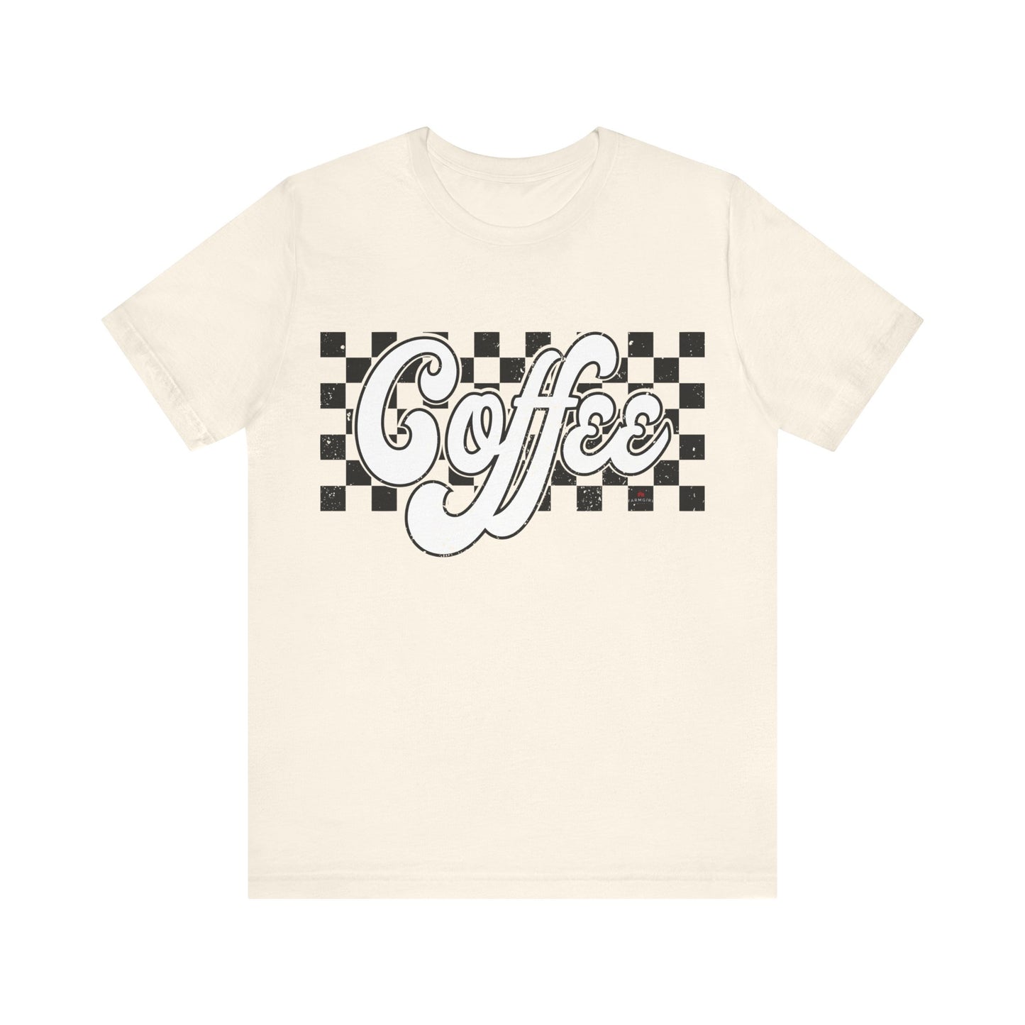 Checkered Retro COFFEE  Short Sleeve Tee