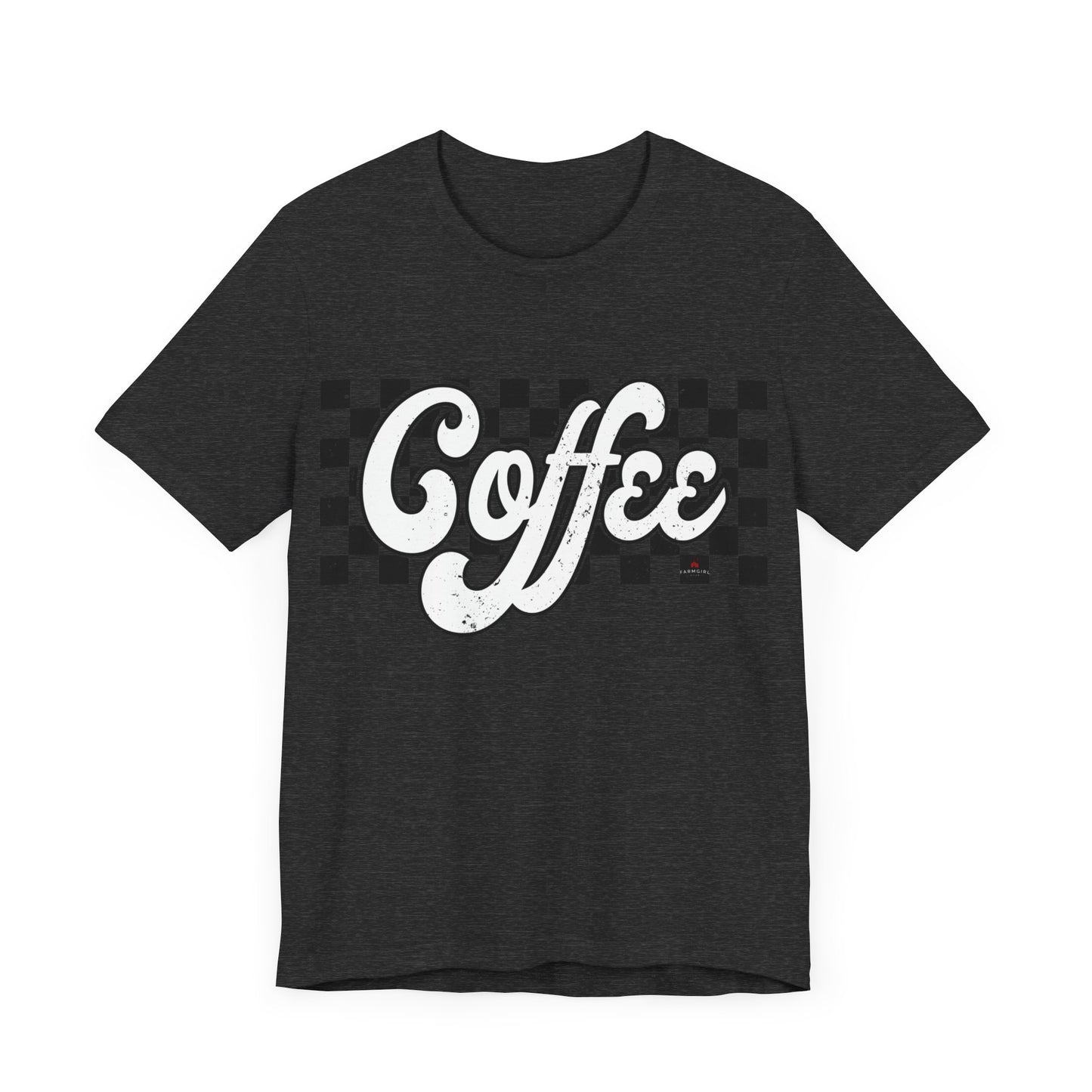 Checkered Retro COFFEE  Short Sleeve Tee