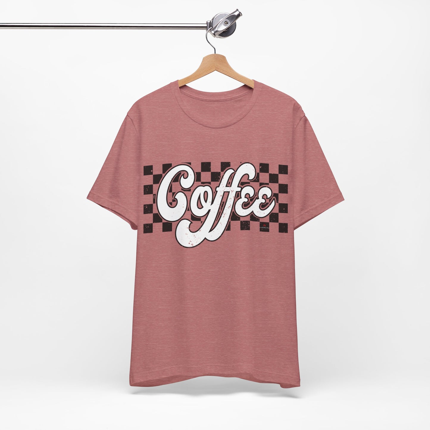 Checkered Retro COFFEE  Short Sleeve Tee