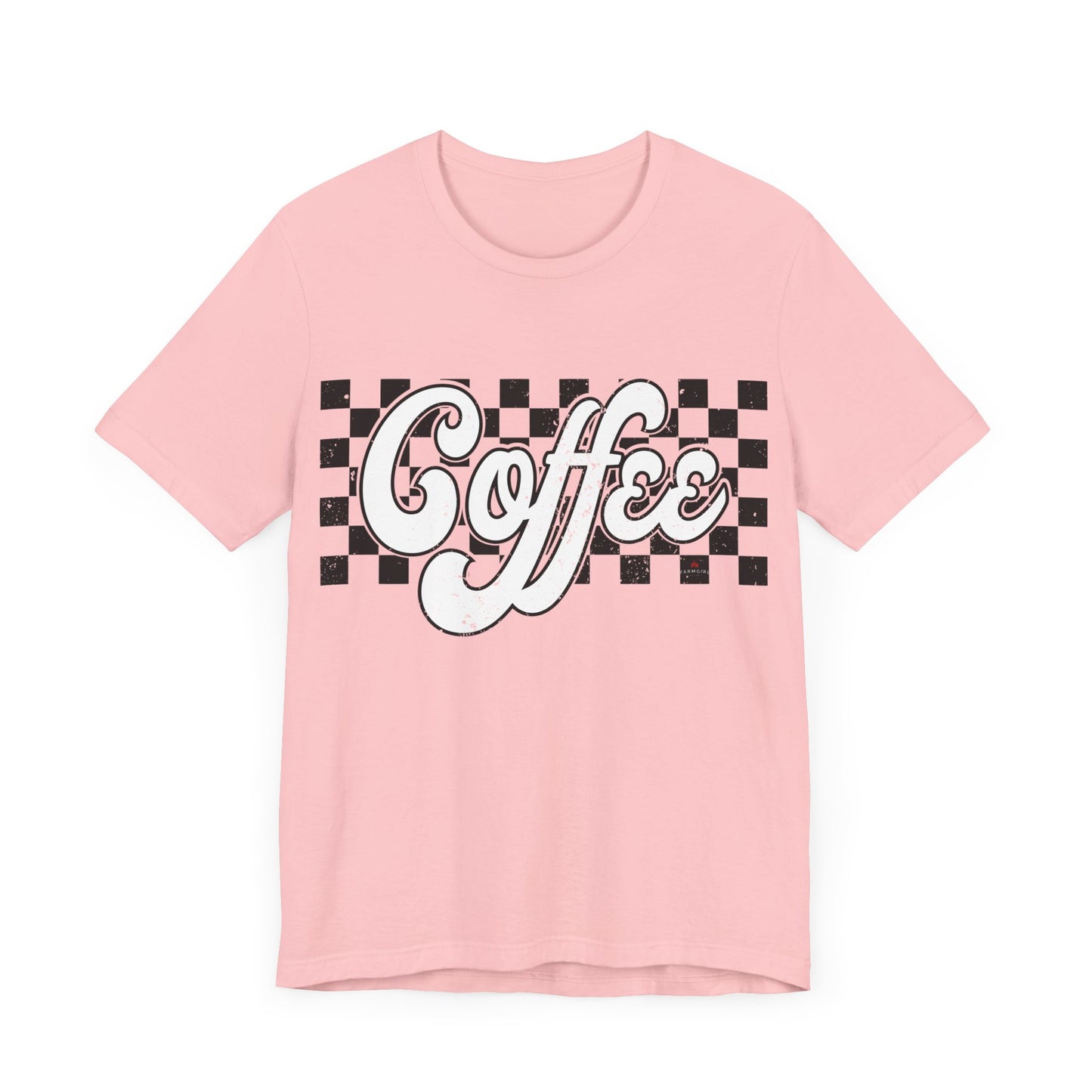 Checkered Retro COFFEE  Short Sleeve Tee