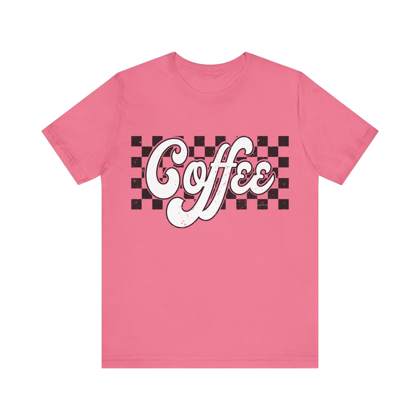 Checkered Retro COFFEE  Short Sleeve Tee