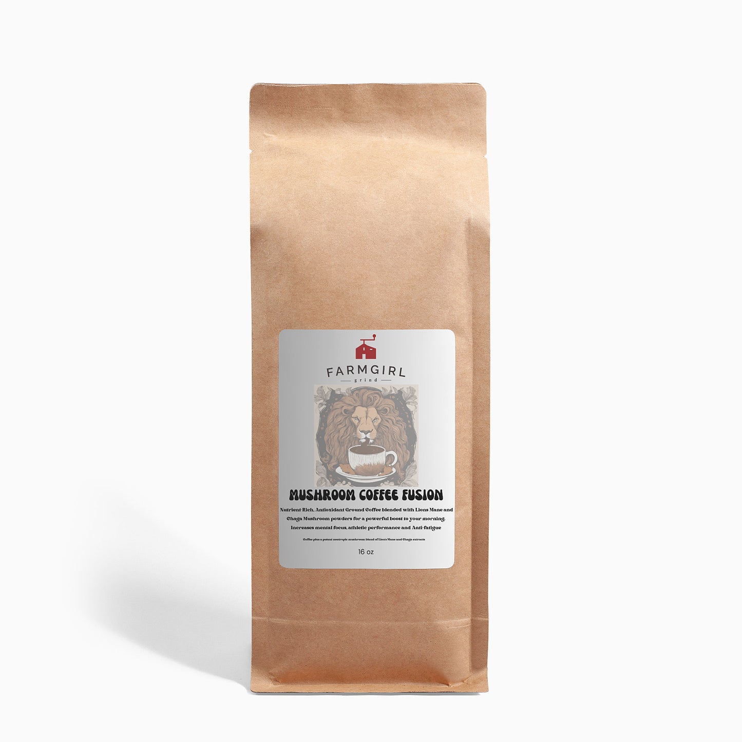 Mushroom Coffee Fusion - Lion’s Mane & Chaga 16oz