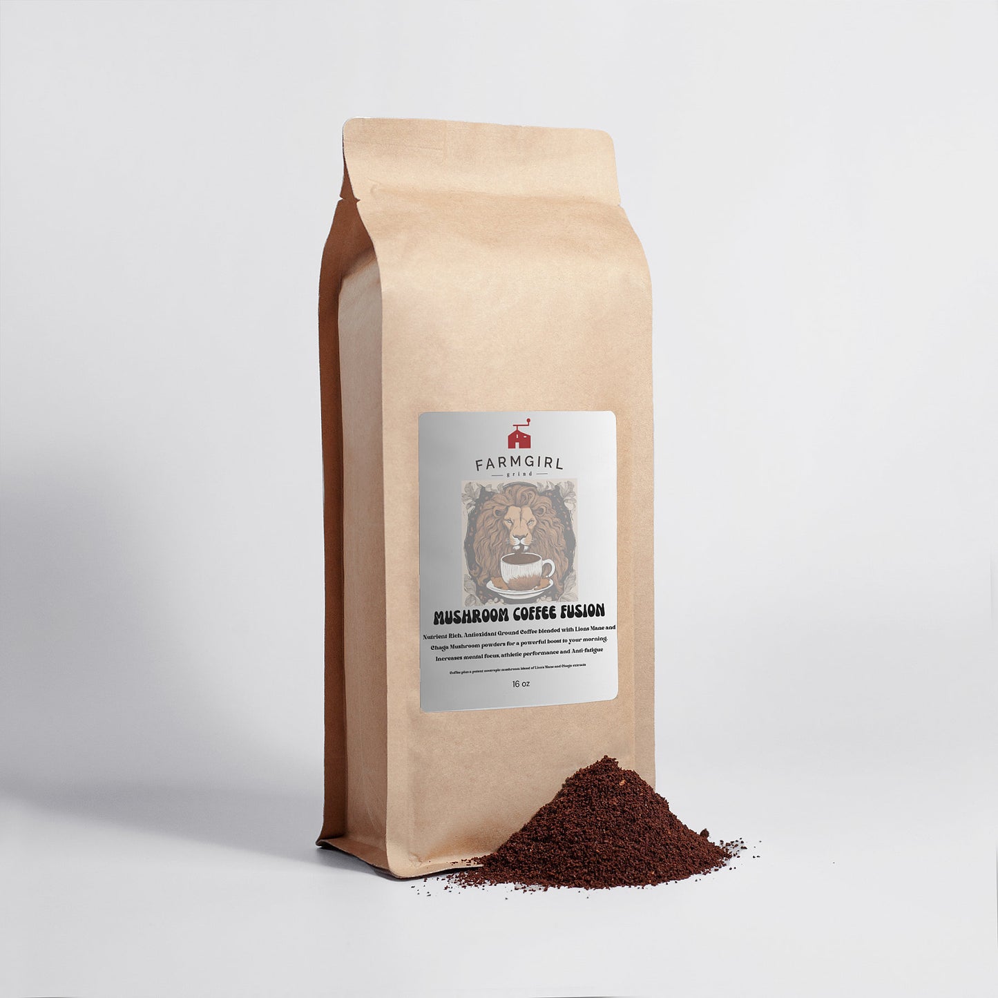 Mushroom Coffee Fusion - Lion’s Mane & Chaga 16oz