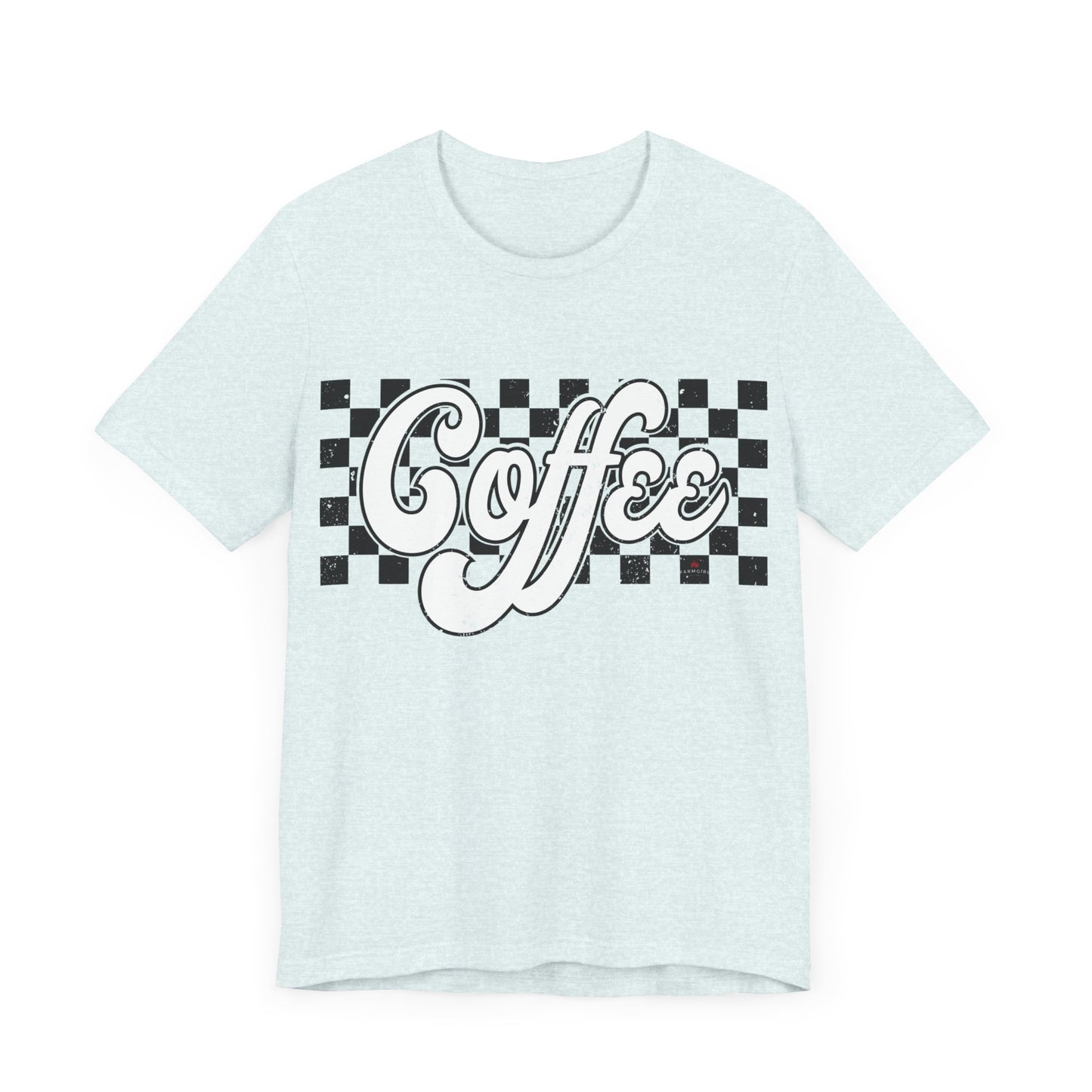 Checkered Retro COFFEE  Short Sleeve Tee