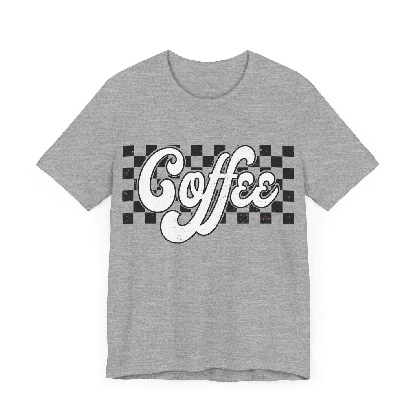 Checkered Retro COFFEE  Short Sleeve Tee