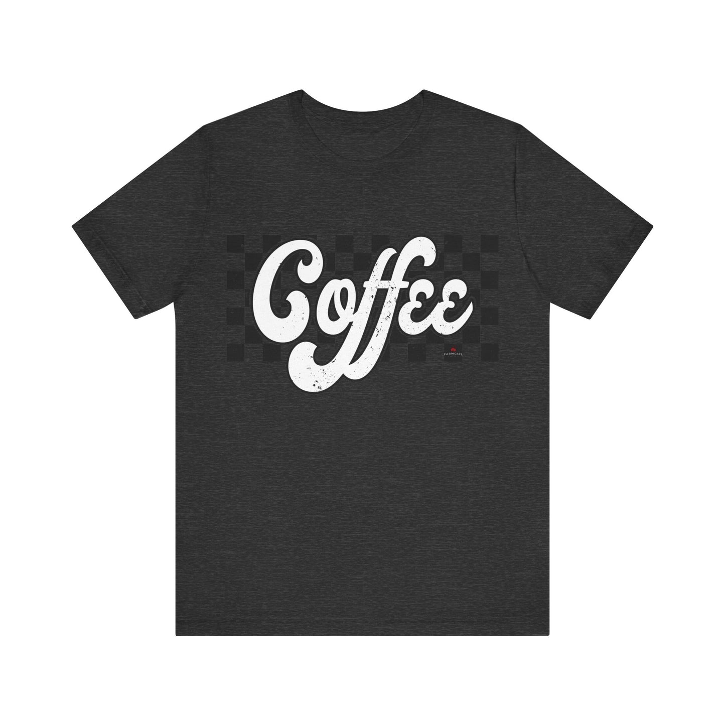 Checkered Retro COFFEE  Short Sleeve Tee