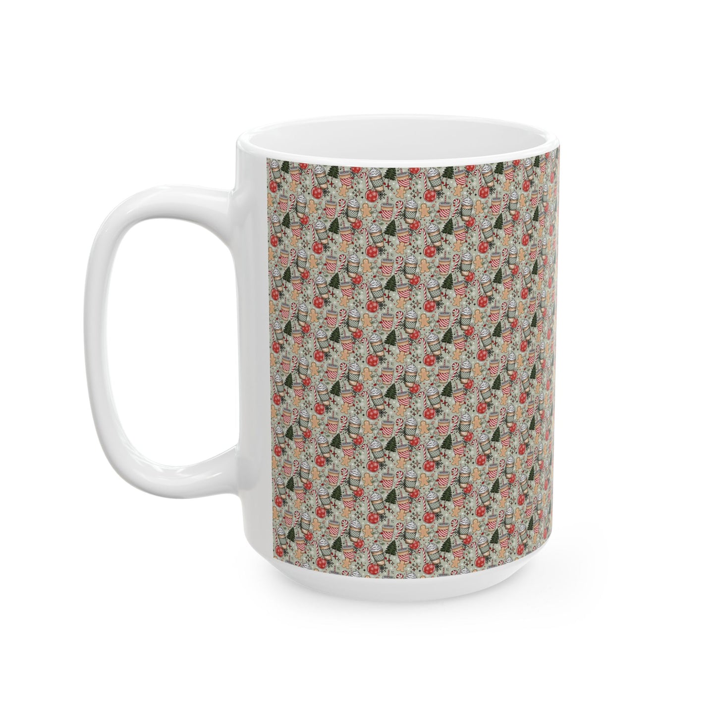 Ceramic Mug - Fun and Festive FARMGIRL Grind Coffee Mug with Christmas Drink Background