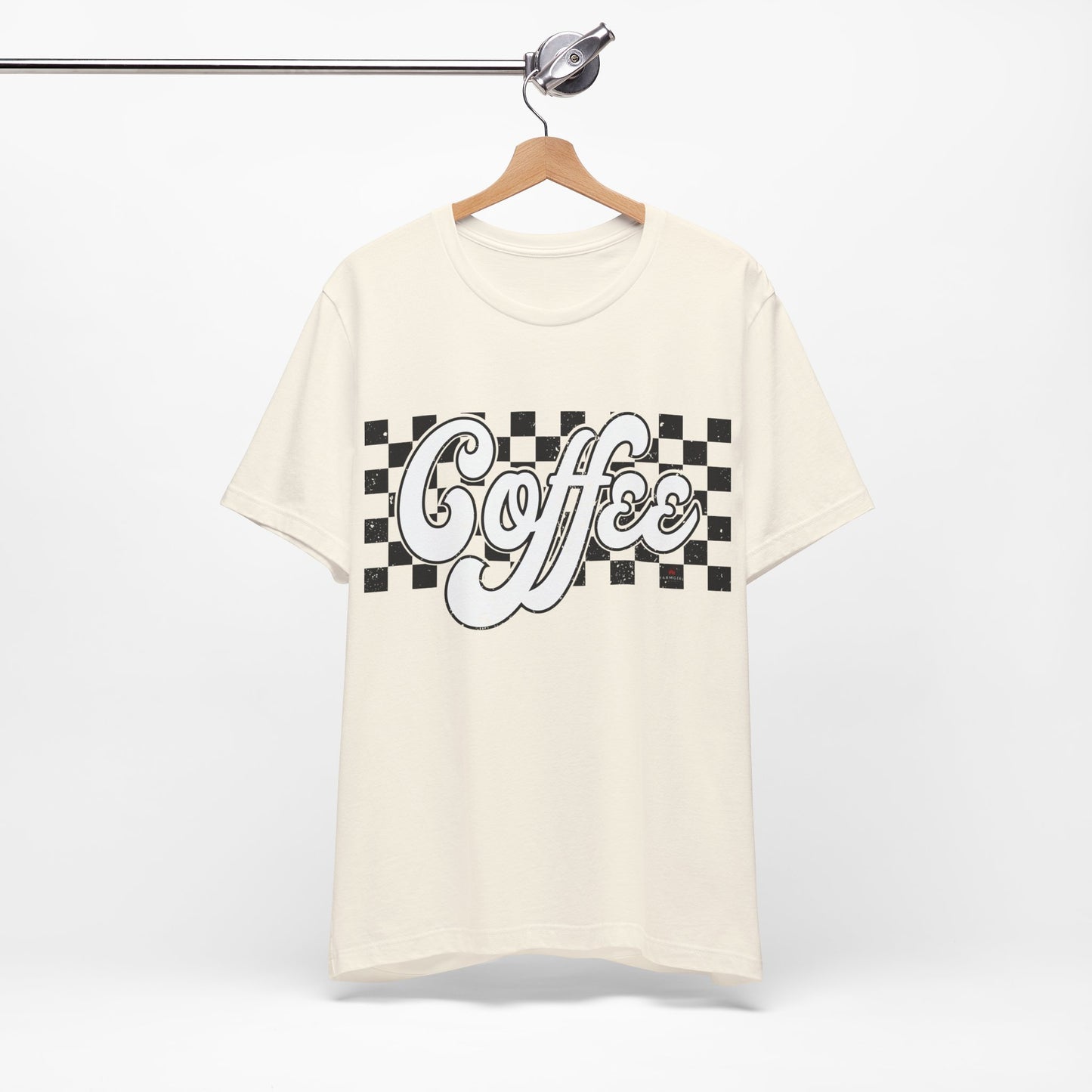 Checkered Retro COFFEE  Short Sleeve Tee