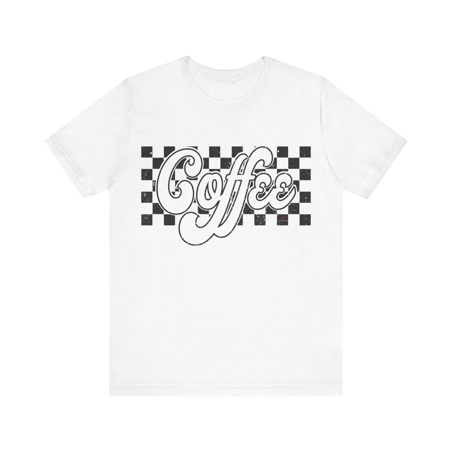 Checkered Retro COFFEE  Short Sleeve Tee