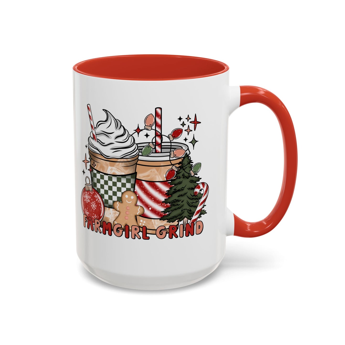 Two Tone Christmas FARMGIRL grind Coffee Mug 15oz