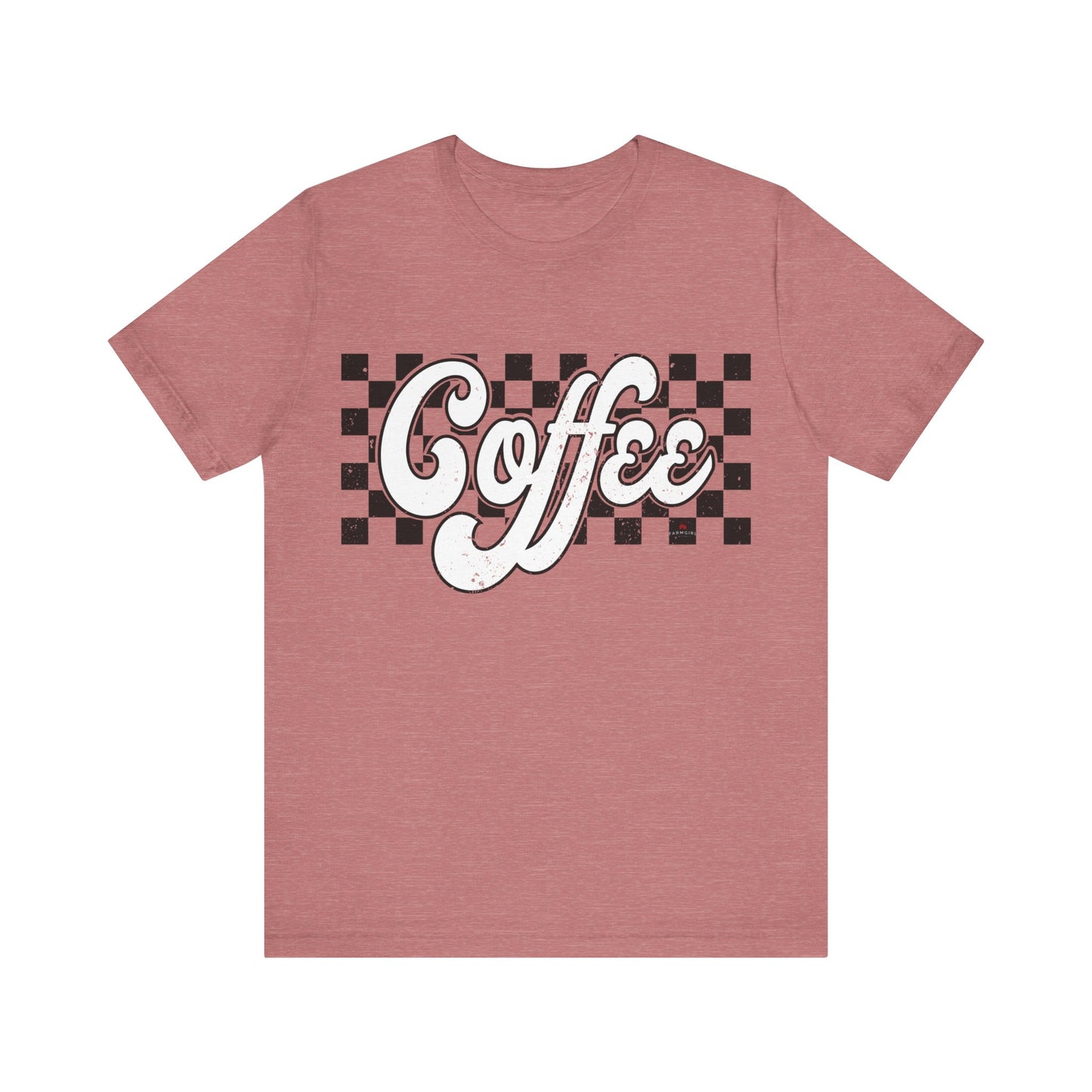 Checkered Retro COFFEE  Short Sleeve Tee