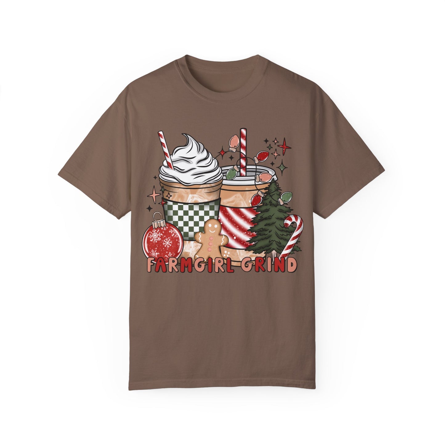 Christmas Coffee Drinks FARMGIRL GRIND T-shirt