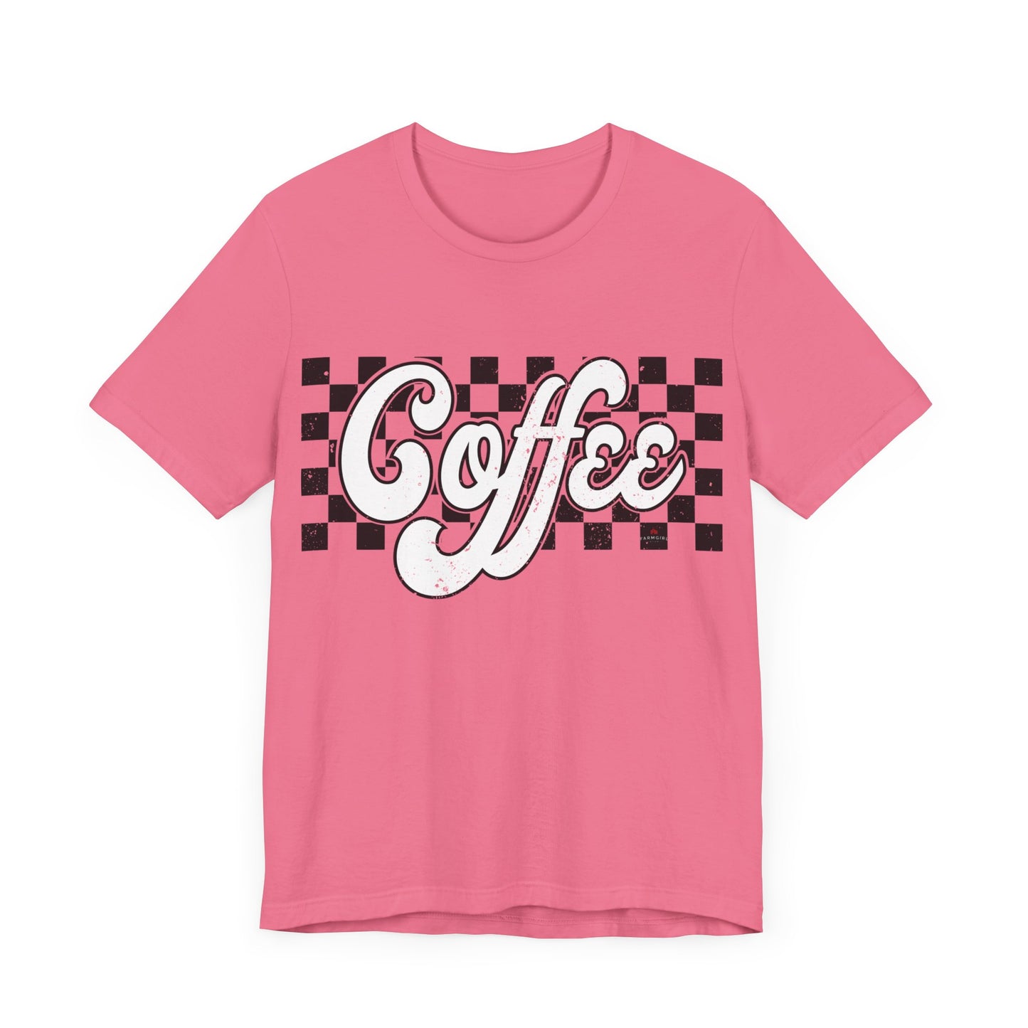 Checkered Retro COFFEE  Short Sleeve Tee