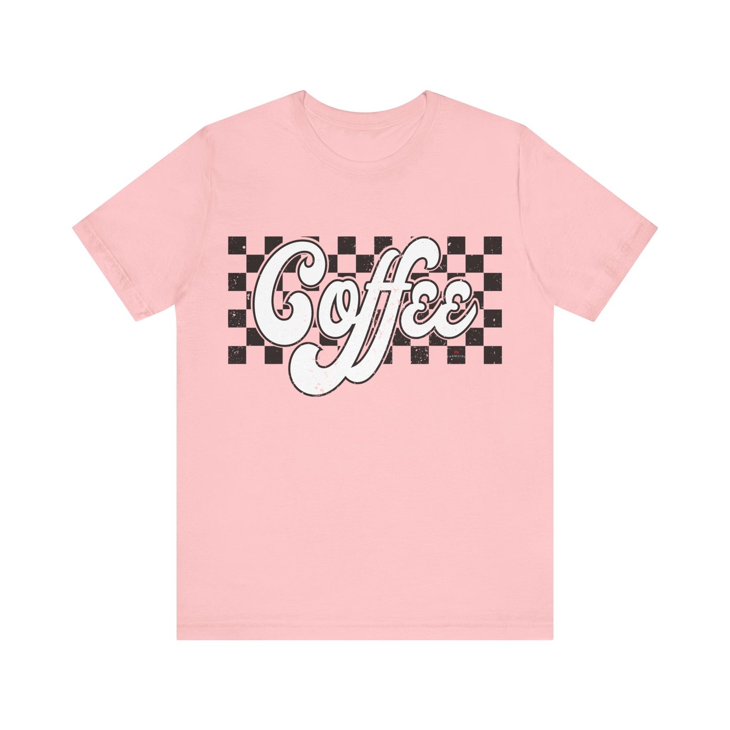 Checkered Retro COFFEE  Short Sleeve Tee