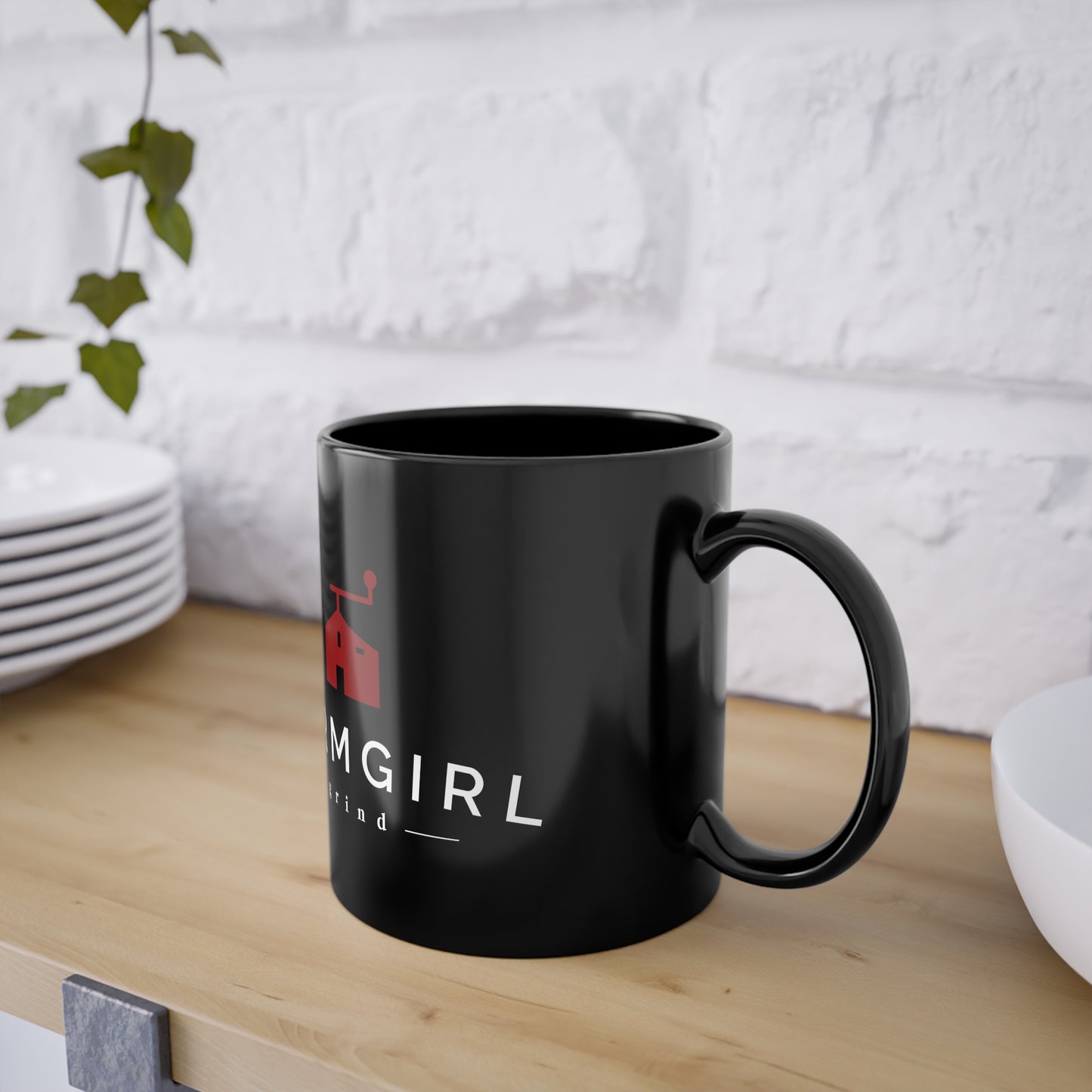 LOGO, Black Coffee Cup, 11oz