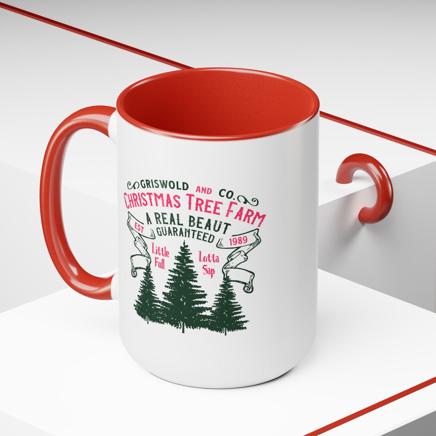 Griswold Tree Farm/Two-Tone Coffee Mugs, 15oz