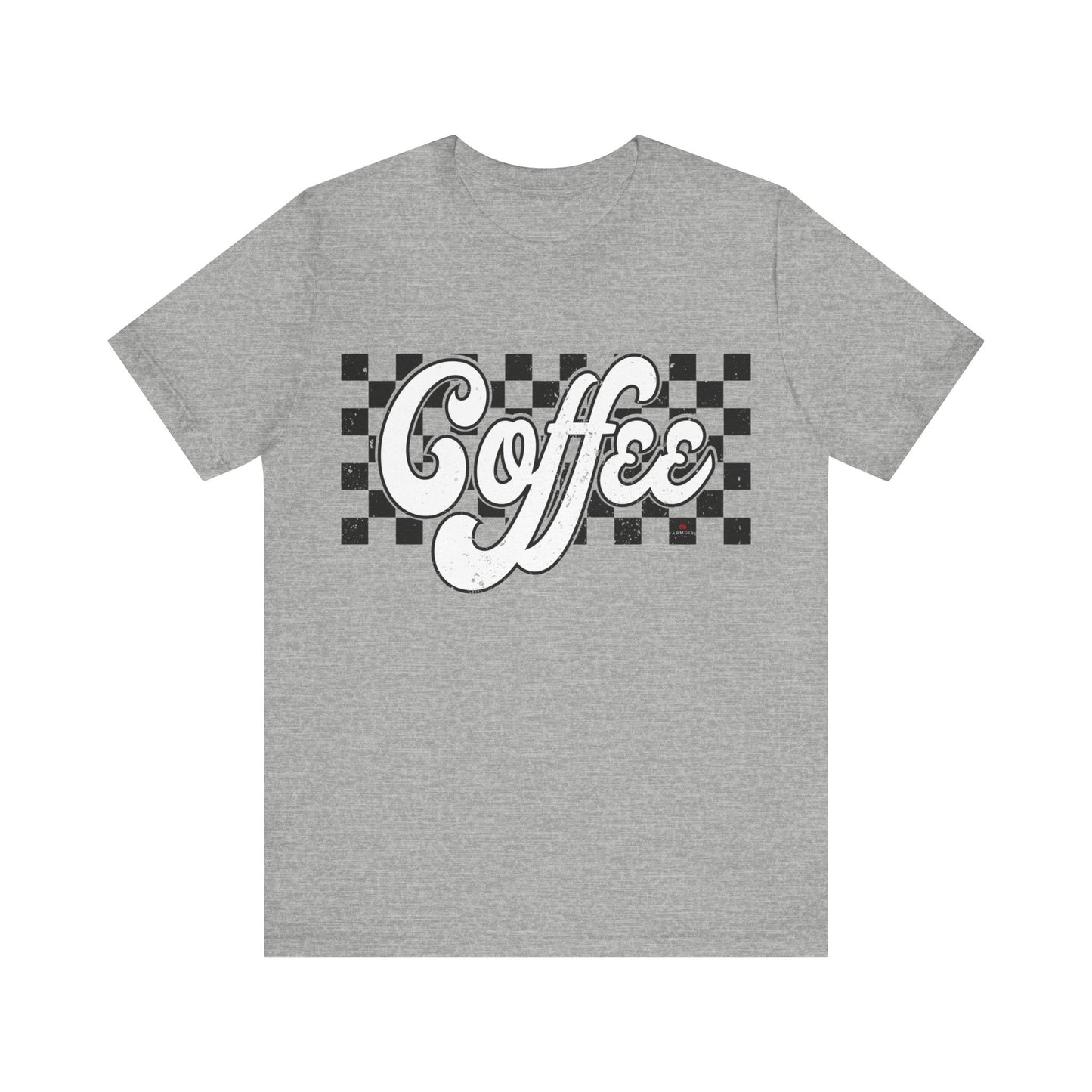 Checkered Retro COFFEE  Short Sleeve Tee