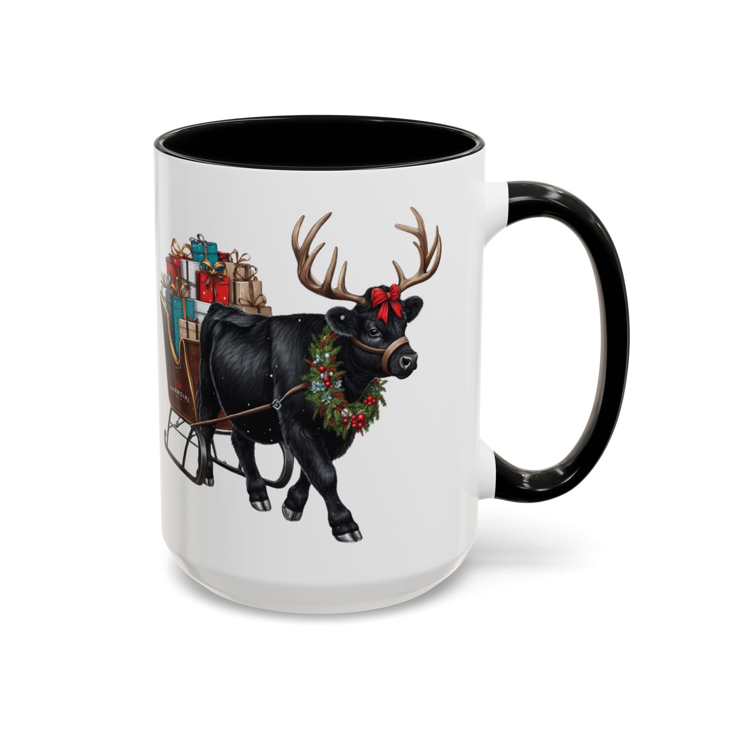 Christmas Angus Bull Coffee Mug (15 oz)