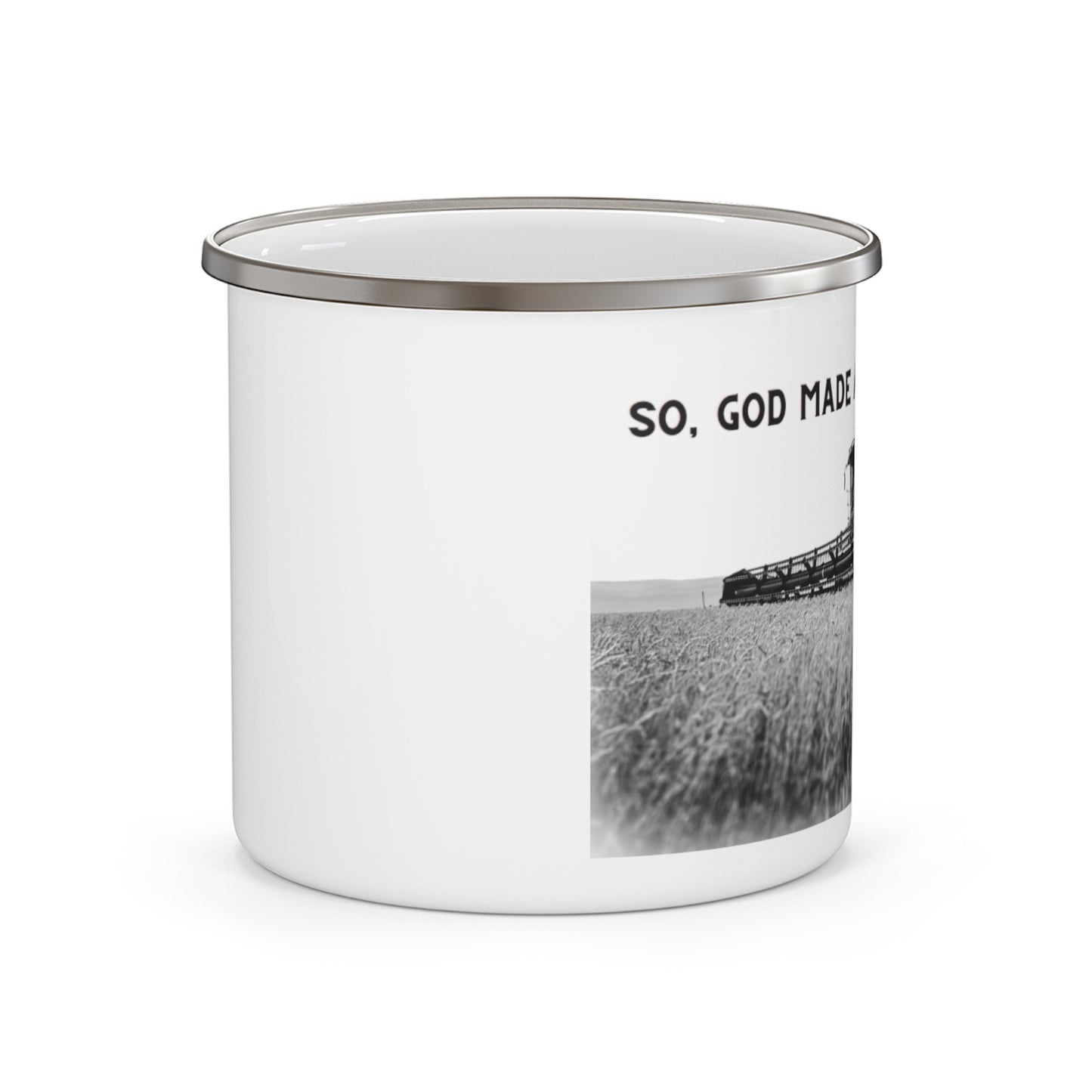 So God Made a Farmer Enamel Camping Mug