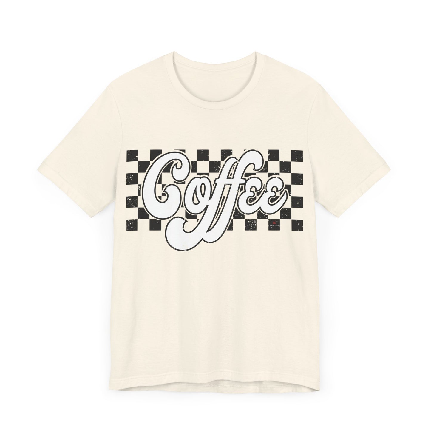 Checkered Retro COFFEE  Short Sleeve Tee