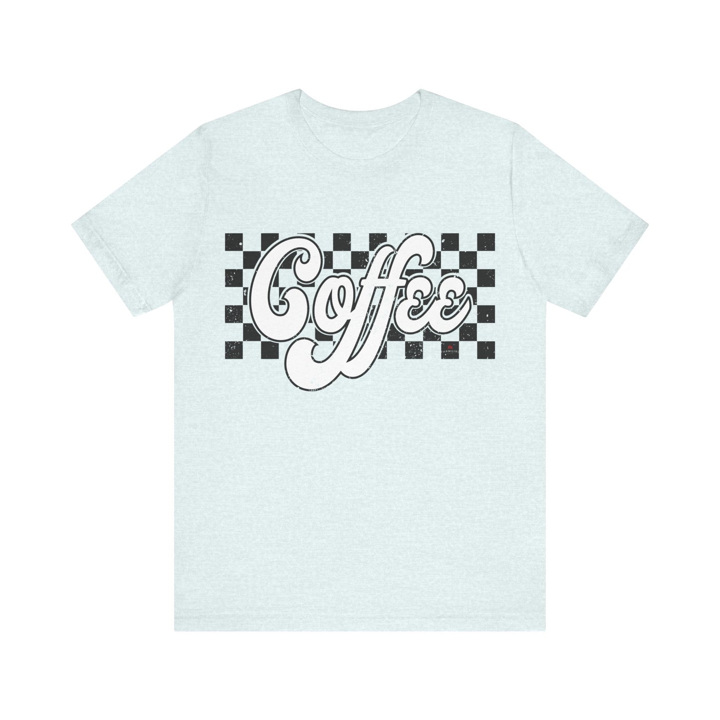 Checkered Retro COFFEE  Short Sleeve Tee