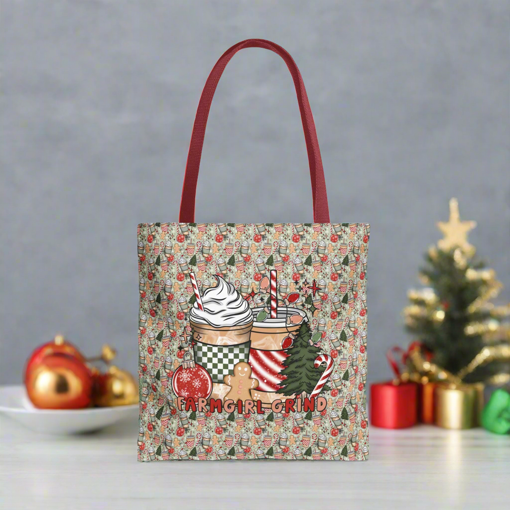 Christmas Drink FARMGIRL GRIND Tote Bag (AOP)