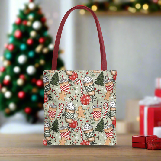 Christmas Coffee Drink Tote Bag