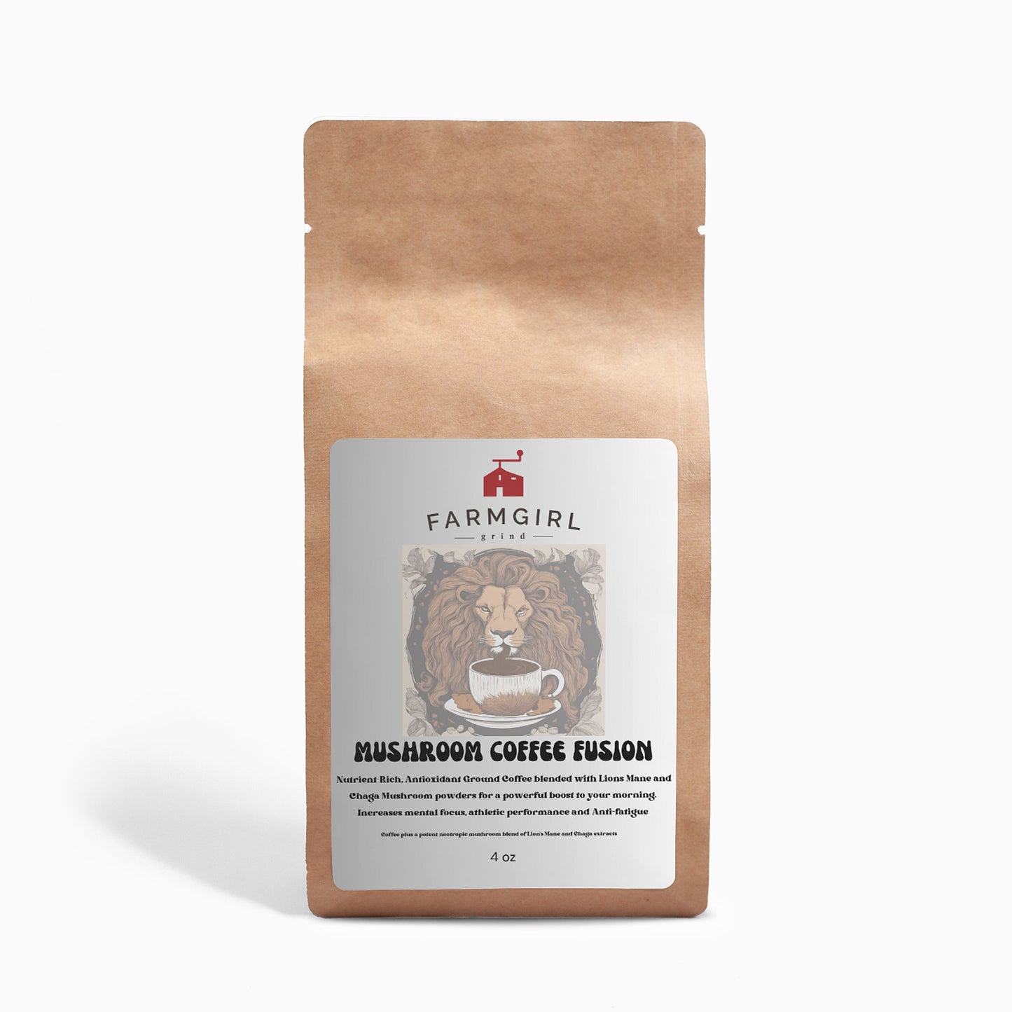 Mushroom Coffee Fusion - Lion’s Mane & Chaga 4oz